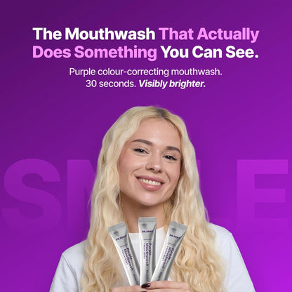 Purple Mouthwash Sachets - Color-Correcting Rinse For A Brighter-Looking Smile