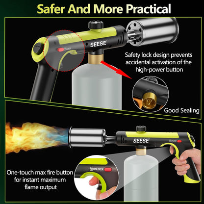 High-Intensity Propane Torch with One-Touch Max Fire & Safety Lock
