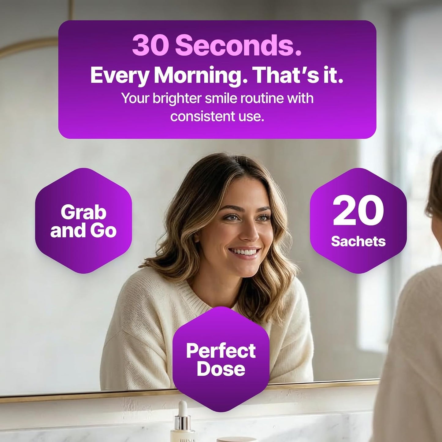 Purple Mouthwash Sachets - Color-Correcting Rinse For A Brighter-Looking Smile